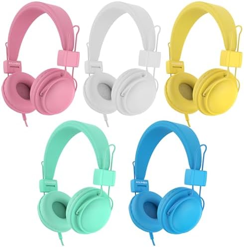 Amazon.com: AILIHEN Kids Headphones Wired Bulk 5-Pack for K-12th Grade ...