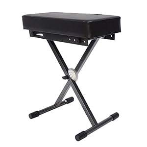 ‘Kruk professioneel voor toetsenbord dimbaar met luchtdichte “Easy Lock, zittingschuim rubber-dicht gevoerd met vinyl zwart