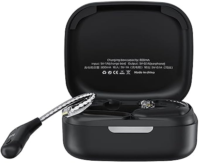 KZ AZ09 Bluetooth 5.2 Upgraded Cable Wireless Adapter Cable Noise Reduction Waterproof B-pins Bluetooth Cable for KZ ZST, ZST-X, ZSTX, EDX, ZSR, ES4, AS10, ED12, ES3, AS06, BA10 iem (Bpins, black)