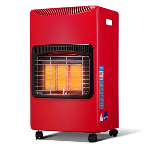 Calor calentador de gas portátil de 4,2 kw, calentador de gas móvil para interiores y exteriores, calentador de gabinete con ruedas giratorias, regulador y manguera, calentadores plegables de gas