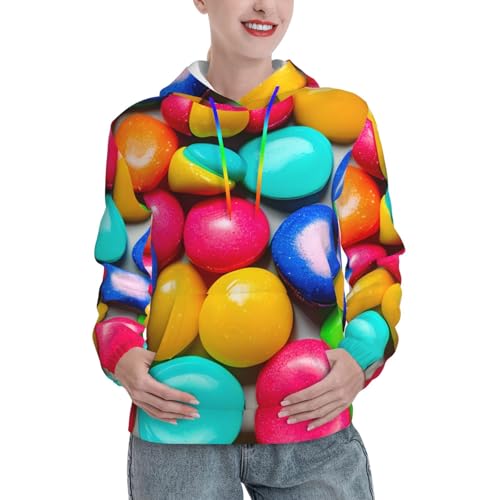 Sweat à capuche bonbon pour femme, pull graphique ajusté et doux