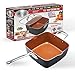 Gotham Steel Nonstick Square Deep Frying Pan, 9.5” Large Cooking Pan with Ceramic Nonstick Coating, 4 Pc Titanium Ceramic with Lid, Basket & Steamer Tray, Dishwasher Safe