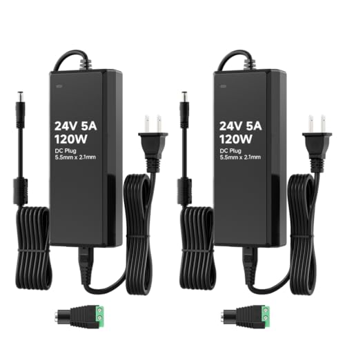 Image of BTF-LIGHTING DC24V 5A 120W LED Driver 2 Pack, Power Supply