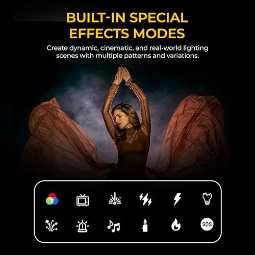 Image of DIGITEK (DSL-25W RGB) Stick Light Portable Handheld RGB LED Light Wand with Barn Door & Remote Control, Color Temp 2700-12000K + RGB, 39 Special Lighting Effects & Carry Bag