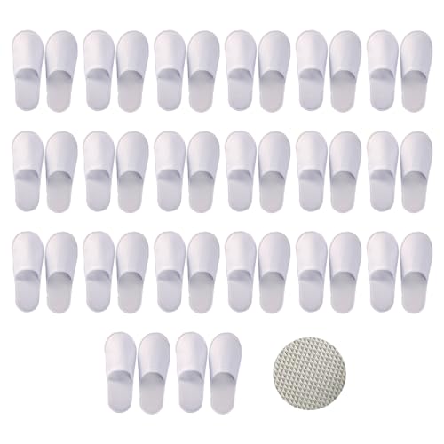 Chaussons Invités,pour Hommes et Femmes,en Coton épais, Chaussons Hotel de Qualité Supérieure,Pantoufles Intérieur,4Paires (Blanc,20 Paires, Adulte, 42,...