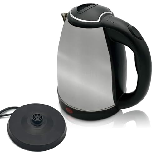 Almalux Hervidor Eléctrico Inalámbrico, 1.8L, Acero Inoxidable, Base Giratoria 360°, 1500W, Protección Sobrecalentamiento, Filtro Lavable, Indicador Luminoso