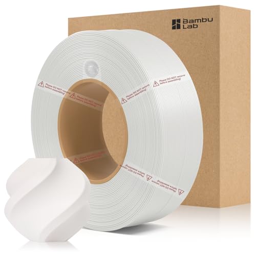 COMTREE Bamboo PETG Basic Refill Filament 1.75mm 1 KG (2.2lbs) with RFID for Bambu Lab A1/X1/P1 Series 3D Printers Strong Toughness Outdoor Use 3D Printing Filament No Spool +/- 0.03mm (White 30106)