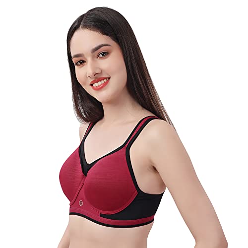 Image of SOIE Women Full Coverage Polyamide Spandex High Impact Padded Non Wired Sports Bra