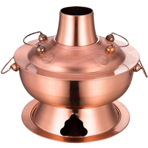 Olla de Cobre China, Estilo Chino, imitación de carbón de Beijing, Acero Inoxidable 410, Ideal para reuniones Familiares, Amigos y Fiestas.
