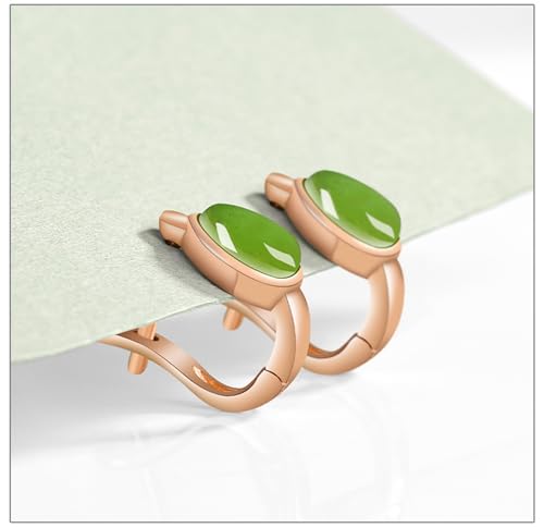 Boucles d'oreilles délicates en jadéite véritable grade A - 3