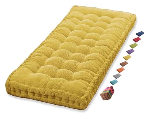 Juego de cojín para banco de jardín para sofá columpio de 1/2/3 plazas, interior exterior, tamaño personalizado 170x110x50 cm, marrón café con cojines de 40 x 40 cm