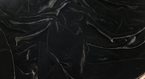 100% Silk Rayon Velvet Solid Fabric 45”W Clothing,Drapery,Dresses 30 Color by The Yard (Black)
