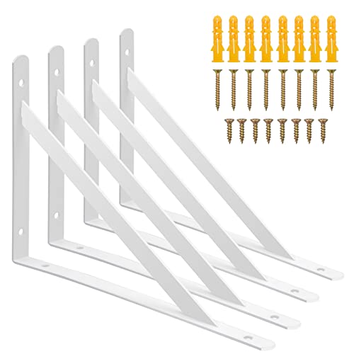 4 soportes para estante triangular, soportes para estantes de pared triangulares, soporte para mesa de pared de 90 grados ángulo recto para estantes de madera flotantes con tornillos, 250 x 160 mm