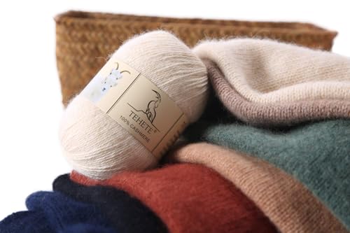 Image of 100% Cashmere Yarn for Crocheting 3-Ply Warm Soft Luxurious Fuzzy Knitting Yarn, 150g (Khaki)