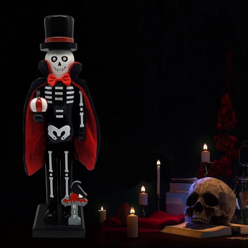 Evite caídas con los cascanueces de soldados de Halloween de madera y base estable 3