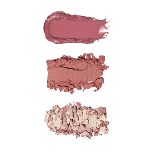 Image of Revolution Blush Icon Palette- Aura Points Rose | Cream‑Matte‑Shimmer Trio with Hyaluronic Hydration | Highly Pigmented & Buildable | Long‑Lasting Flush for Indian Skin Tones- 9.8g