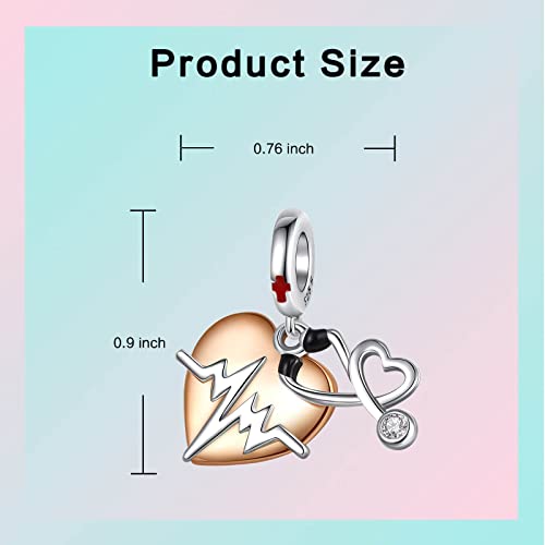Image of LUXILLA Love You Best Friend Grandma Wife Heart Charm 925 Sterling Silver Charms Fit for Bracelets Necklace Jewelry Gift for Women