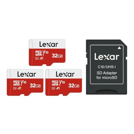 Lexar 32GB Micro SD Card 3 Pack, microSDHC UHS-I Flash Memory Card with Adapter - Up to 100MB/s, U1, Class10, V10, A1, High Speed TF Card (3 microSD Cards + 1 Adapter)