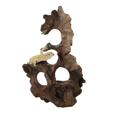 Image of Natural Wood Aquarium Cave Betta Fish Hideout for Aquarium Fish Tank Decorations-Reptile Hide-Snake Hide-Cave for Cichlids Habitat Shelter for Crayfish Shrimp and Other Aquatic Pets 6.1-9.8 inch