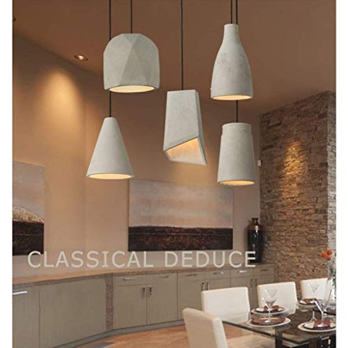 Lustre en ciment industriel E27 plafonnier design pour salon - 4