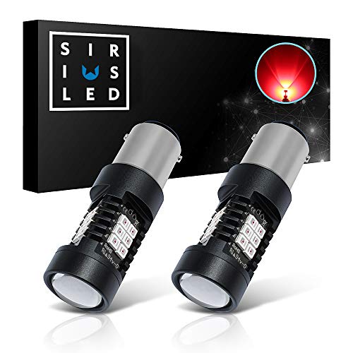 SIRIUSLED Extremely Bright 35W 2835 Chipset 21 SMD LED Bulbs with Projector for Car Turn Signals Daytime Running DRL Brake Tail Lights Dual Brightness 1157 2057 2357 7528 BAY15D P21/5W Red