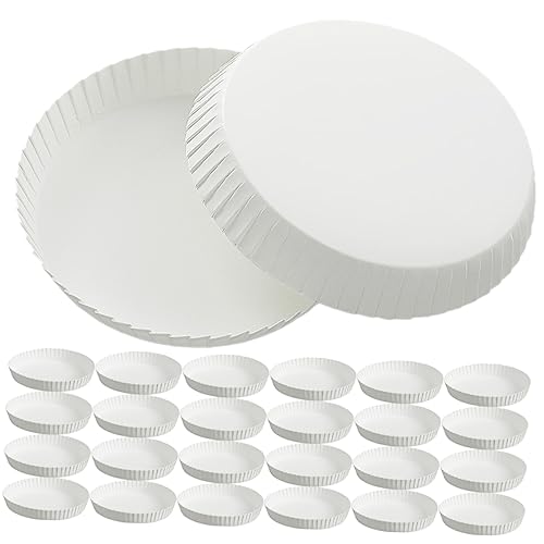 NULYLU 150pcs Paper Cup Lids Cup Covers Sealing Paper Lid for Drinks Round Edges Sand Use Disposable