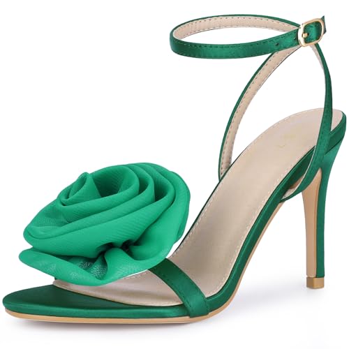 Sandales à talons aiguilles nu-pieds femme Perphy bout ouvert avec sangle cheville