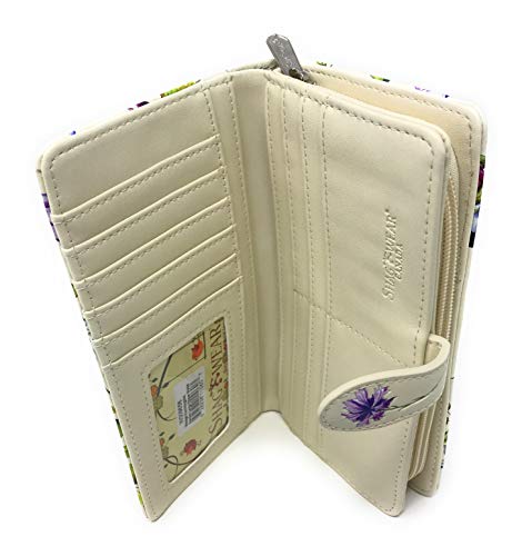 Shag Wear Vintage Hummingbird Large Bird Wallet for Women and Teen Girls Vegan Faux Leather 7" Beige4