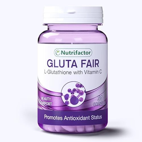 Glutathione Supplement: Nutrifactor Gluta Fair for Skin Brightening & Detox | 10x Absorption | Powerful Antioxidant for Radiant Glow | Vitamin C – 30 Vegan Capsules