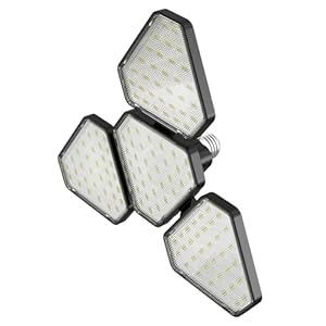 Garage LED Lights Adjustable Angles 120W 12000 Lumens 6500K Daylight Deformable Garage Ceiling E26/E27 Light Suitable for Garage Shop Basement Workshop (1Pack)