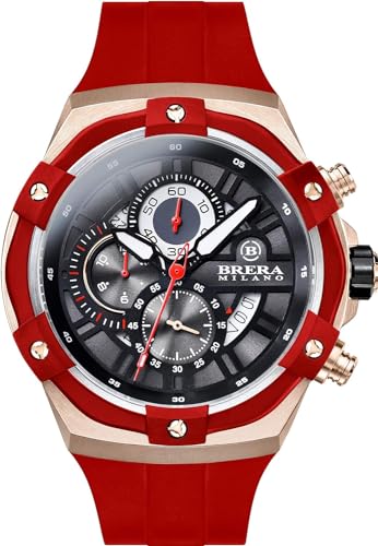 Montre pour homme Supersportivo Evo en or rose et bracelet caoutchouc rouge d'exception