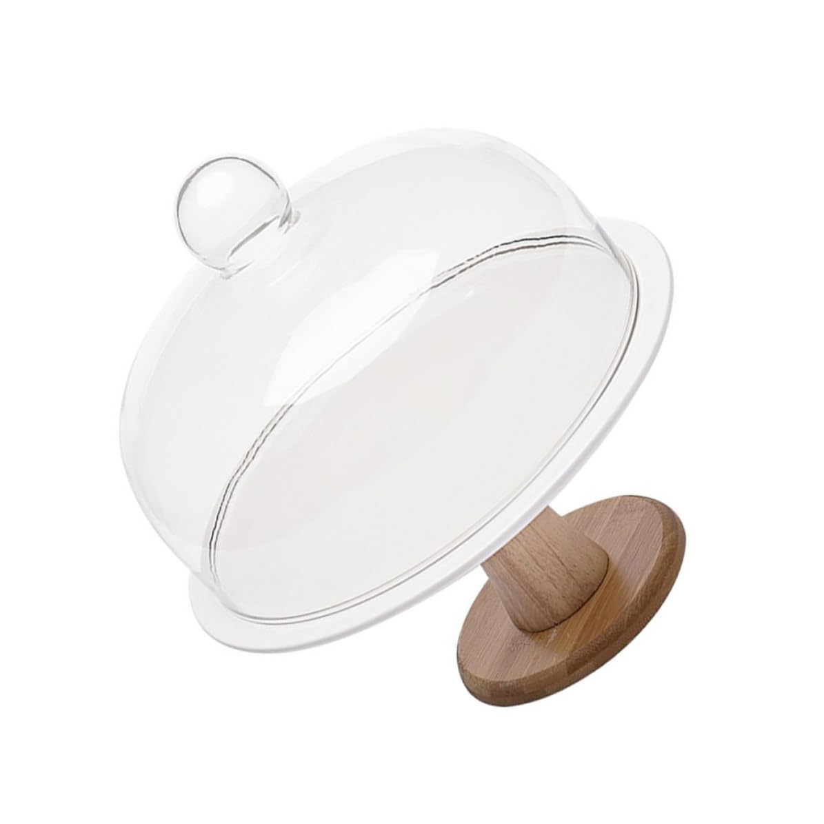 KICHOUSE Alzatina per Dolci con Coperchio, Piccolo, per Torte e Muffin | Vetro, Ceramica e Legno, per Compleanni e Matrimoni, per Esporre e Conservare Pasticceria