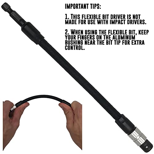 American Mutt Tools TH106-103 Flexible Drill Bit Extension – 7.5 Inch Flexible Screwdriver Tool thumb #2