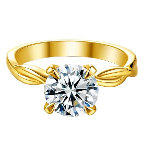 FreeKitee Petite Twisted Vine Solitaire Round Moissanite Engagement Ring for