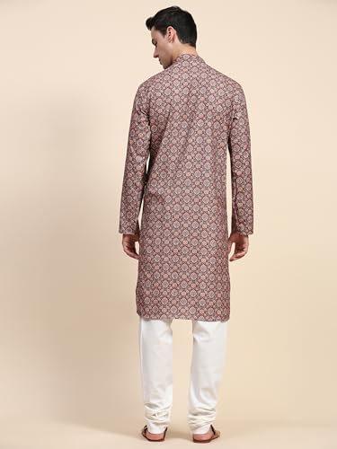 SKAVIJ Men’s Embroidered Sequined Kurta with Pajama 2-Piece Set2