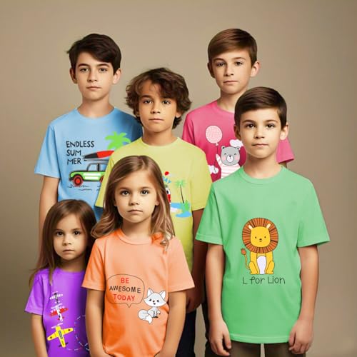 Image of Toddylon Kids T-Shirt Combo Half Sleeve Tshirt Summer Tops Tshirts Boys & Girls Regular Fit T-Shirts Boys Half Sleeves Cotton T-Shirt Summer T Shirt for Boys & Girls Pack