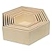 Wooden Hexagon Floating Shelves with Backs, Set of 7, Unfinished for Crafts and DIY Wall Décor: Modern, Geometric, Rustic, or Honeycomb, by Woodpeckers