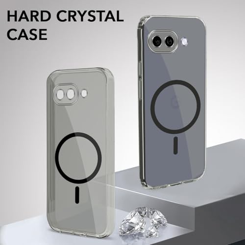 Image of Jkobi Lifetime Anti-Yellow MagSafe Compatible Clear Back Case Cover for Google Pixel 9A (Sleek Hard Crystal | Shockproof and Camera Protection)