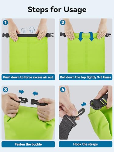 Image of HEETA Waterproof Dry Bag for Women Men, 5L /10L /20L /30L /40L Roll Top Lightweight Dry Storage Bag Backpack with Emergency Whistle for Travel, Kayaking, Boating, Camping, Beach, Cruise Ship Essentials