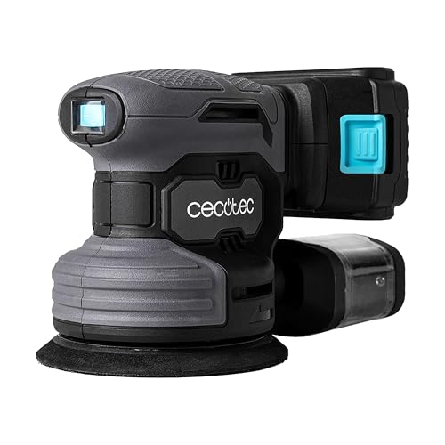 Cecotec Lijadora Rotorbital a Batería 21V y 2000mAh PerfectSurface 2120 Rotate. 13000rpm, 12 recambios, Depósito de polvo, Conexión para Aspirador, Doble Movimiento Excéntrico, 26000mov/min - imagen 2