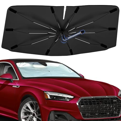 Windshield Sun Shade Umbrella for Audi A4 A5&S5 RS5 2018-2024, Foldable Car Sunshade for Front Window, Highly Reflective Auto Sun Shield Visor for UV Protection, Keep Car Cool Accessories