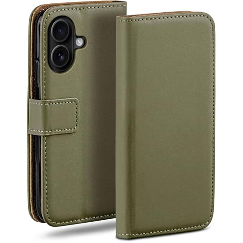 Protection iPhone 17 moex vert olive anti-rayures avec étui porte-cartes