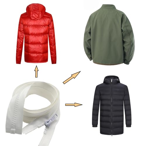 Image of YaHoGa 2PCS 18 Inch #5 Separating Jacket Zippers for Sewing Coats Jacket Zipper Replacement Plastic Zippers Bulk (18 inch White)