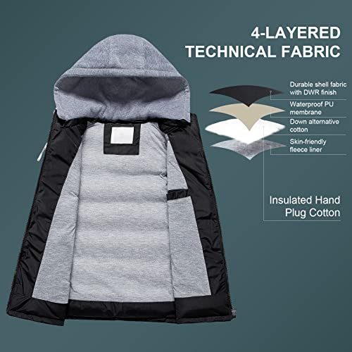 Creatmo Us USCM824 Women'S Winter Cotton Padded Hooded Sports Vests Outdoor Recreation Gardening Vests Black M thumb #1