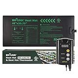 BN-LINK Durable Seedling Heat Mat Heating Pad 48' x 20.75' with Digital Thermostat Controller Combo...