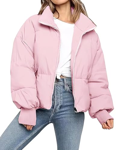 PEHMEA Women's Winter Cropped Puffer Jacket Coat, Warm...