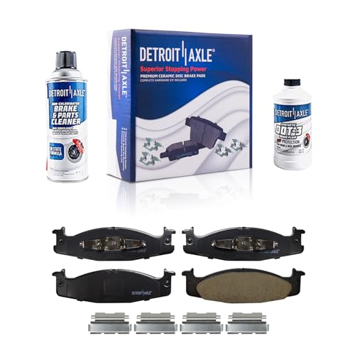 Image of Detroit Axle - Front Brake Pads for 1994-1996 Ford F-150 Bronco 2003 E-150 | Ceramic Brake Pads w /Hardware 1995 Replacement