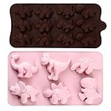 Jello Mold Dinosaur, Food Grade Silicone Molds, 3D Dinosaur Cavity Candy Molds Suitable for Kid DIY Chocolate Cookies Pudding Jelly Candy Ice Cube Christmas Cake Decorations Tools (2 Pack)