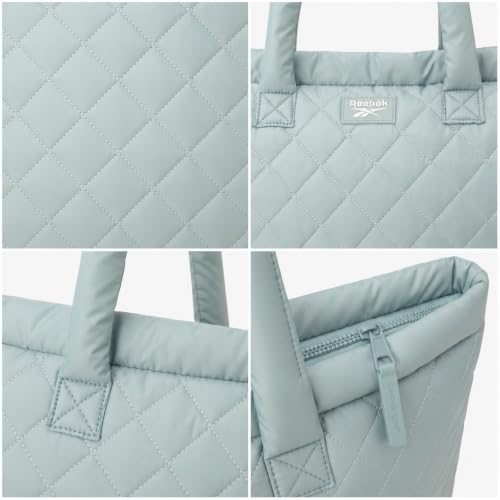 Image of Reebok Womens Tote Bag - Lightweight Carry On Puffer Quilted Tote Bag for Travel Work Travel and Daily Essentials