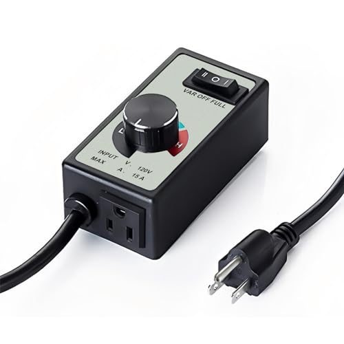 Midcvfrun Electronic Fan Speed Controller, 0-100% Variable Speed Adjuster for Inline Duct Fans Radon Fan Hydroponic Exhaust Fans Equipped 6’ Long Cord